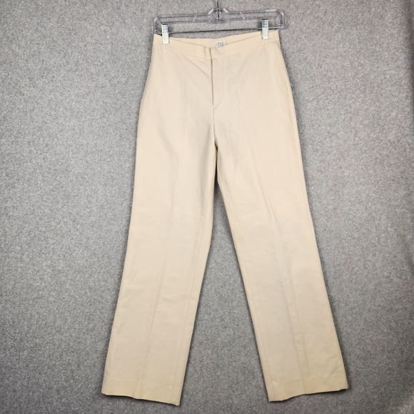 TSE Pants - TSE Straight Leg‎ Dress Pants Womens Size 4 Beige 100% Cotton Made in Italy